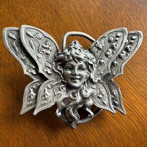 Vintage Silver Fairy Belt Buckle